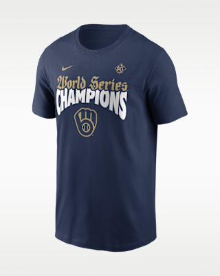 Мужская футболка Milwaukee Brewers 2026 World Series Champions Roster Nike MLB