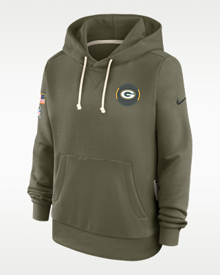 Женское худи Green Bay Packers Salute to Service Sideline Nike Dri-FIT NFL Pullover Hoodie