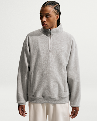 Мужские  Nike Solo Swoosh Fleece Quarter-Zip Top