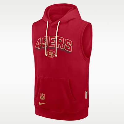 Sudadera con gorro sin cierre sin mangas Nike Dri-FIT de la NFL para hombre San Francisco 49ers Sideline