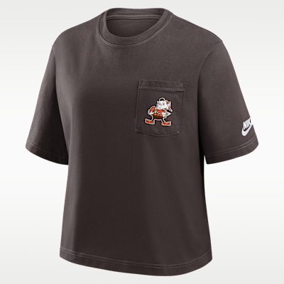 Cleveland Browns Rewind Pocket Boxy Women's Nike NFL T-Shirt