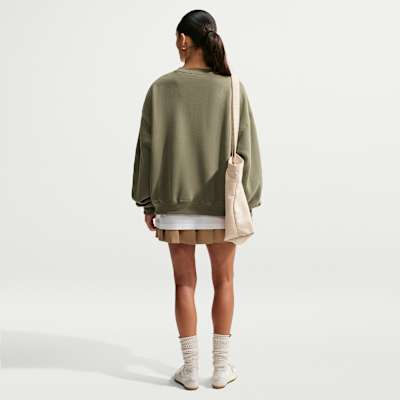 Nike Studio Fleece Orta Kalınlıkta Oversize Kadın Crew Üst görsel 5