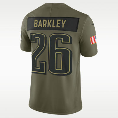 Jersey Nike Dri-FIT de la NFL Limited para hombre Saquon Barkley Philadelphia Eagles Salute to Service