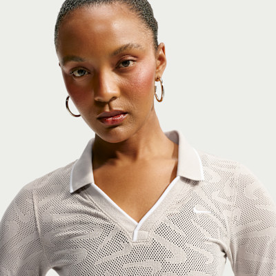 Nike Sportswear Chill Knit Sıkı Kesimli Mod-Crop Uzun Kollu Lace Kadın Üstü görsel 3