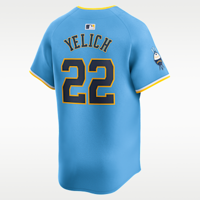 Jersey Nike Dri-FIT ADV de la MLB Limited para hombre Christian Yelich Milwaukee Brewers City Connect