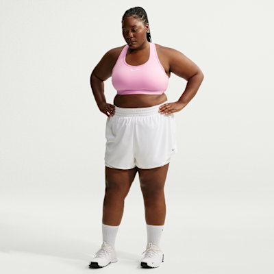 Nike Swoosh Orta Destekli Pedli Kadın Spor Sütyeni (Büyük Beden) görsel 4