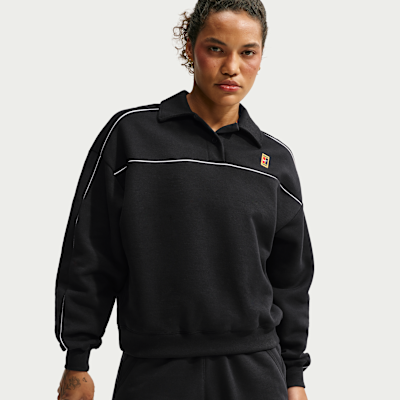 NikeCourt Court Koleksiyonu Uzun Kollu Fleece Kadın Tenis Üstü