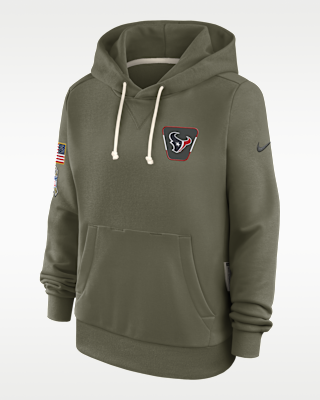 Женское худи Houston Texans Salute to Service Sideline Nike Dri-FIT NFL Pullover Hoodie