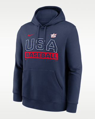 Мужское худи USA Baseball 2026 World Baseball Classic Club Nike Pullover Hoodie