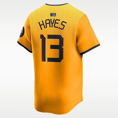 Jersey Nike Dri-FIT ADV de la MLB Limited para hombre Ke'Bryan Hayes Pittsburgh Pirates City Connect
