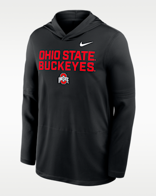 Мужские  Ohio State Sideline Nike Dri-FIT College Long-Sleeve Hooded Top