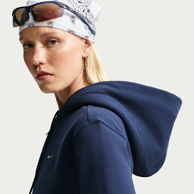 Nike Studio Fleece Orta Kalınlıkta Fermuarlı Kapüşonlu Kadın Sweatshirt'ü görsel 6