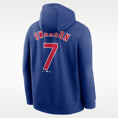Sudadera con gorro sin cierre Nike de la MLB para hombre Dansby Swanson Chicago Cubs Club