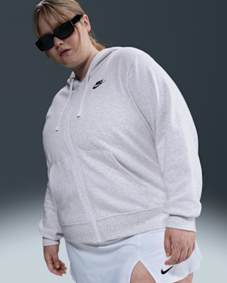 Женское худи Nike Sportswear Club Fleece Full-Zip Hoodie (Plus Size)