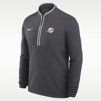 Miami Dolphins Logo Victory Men's Nike Dri-FIT NFL 1/2-Zip Long-Sleeve Top