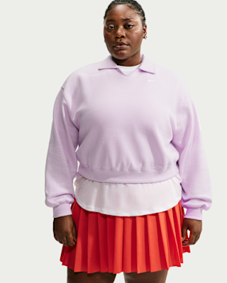 Женские  Nike Studio Fleece Medium Weight Oversized Cropped Polo