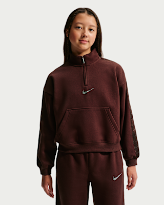 Детский свитшот Nike Sportswear Studio Fleece Big Kids' (Girls') 1/4-Zip