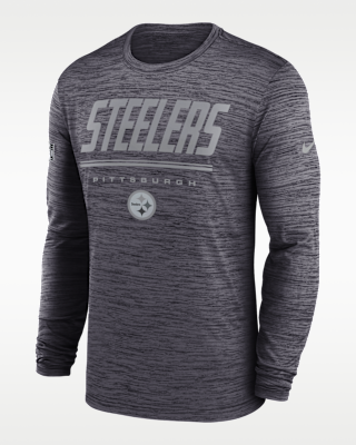 Мужская футболка Pittsburgh Steelers Sideline Team Issue Velocity Nike Dri-FIT NFL Long-Sleeve