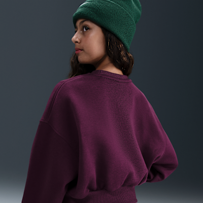 Nike Sportswear Club Fleece sweatshirt met ronde hals en recht design voor meisjes