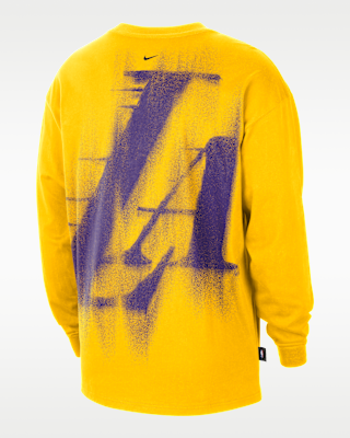 Мужские  Los Angeles Lakers Standard Issue Nike Dri-FIT Long-Sleeve Basketball Top для баскетбола