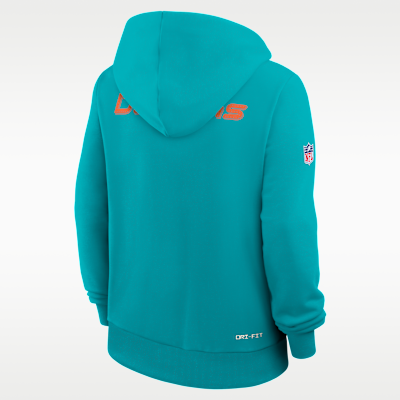 Sudadera con gorro sin cierre Nike Dri-FIT de la NFL para mujer Miami Dolphins Sideline