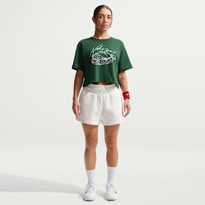 Nike Kısaltılmış Kadın Tenis Tişörtü görsel 4