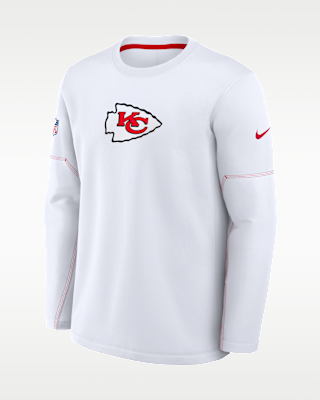 Мужская футболка Kansas City Chiefs Sideline Coaches Nike Therma-FIT NFL Long-Sleeve