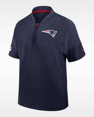 Мужская куртка New England Patriots Sideline Coach Nike NFL 1/2-Zip Short-Sleeve Hooded