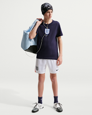 Детские шорты England 2026 Stadium Home Big Kids' Nike Dri-FIT Soccer Replica Shorts