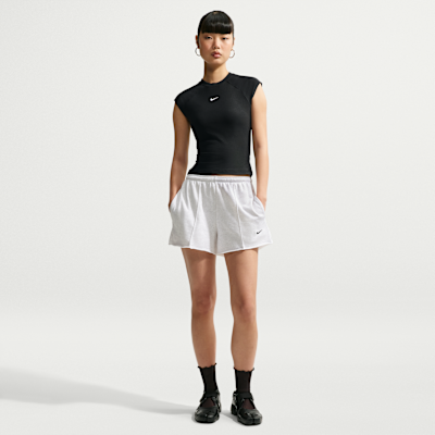 Nike Sportswear Chill Knit Sıkı Kesimli Kısa Kollu Fitilli Kadın Üstü görsel 4