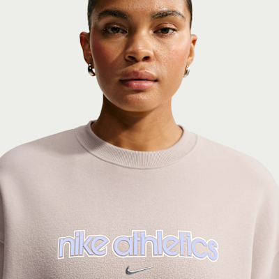 Nike Studio Fleece Orta Kalınlıkta Oversize Kadın Crew Üst görsel 3