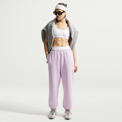 Nike Studio Fleece Orta Kalınlıkta Yüksek Belli Oversize Dar Paça Kadın Eşofman Altı