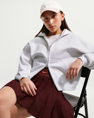 Детское худи Nike Sportswear Studio Fleece Big Kids' (Girls') Oversized Full-Zip Hoodie