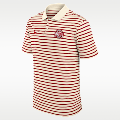 Polo universitario Nike Dri-FIT para hombre Ohio State Striped