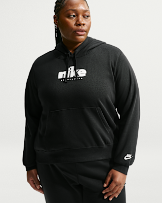 Женское худи Nike Sportswear Club Fleece Graphic Pullover Hoodie (Plus Size)
