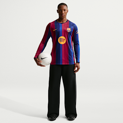Футбольная футболка мужская Nike FC Barcelona 2026/27 Stadium Home Dri-FIT Replica Long-Sleeve Jersey