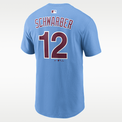 Playera Nike de la MLB para hombre Kyle Schwarber Philadelphia Phillies