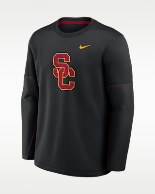 Мужская футболка USC Sideline Coaches Nike Therma-FIT College Long-Sleeve