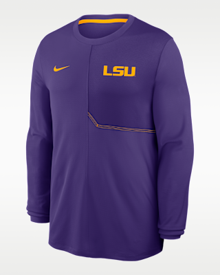 Мужские  LSU Sideline Coach Nike Dri-FIT College Long-Sleeve Top