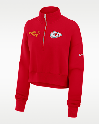 Женские  Kansas City Chiefs Phoenix Nike NFL Cropped 1/4-Zip Crew