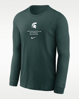 Мужская футболка Michigan State Sideline Nike Dri-FIT College Long-Sleeve