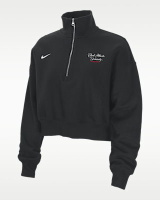 Женские  Nike College Phoenix Fleece (Clark Atlanta University) Cropped 1/4-Zip Pullover