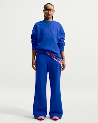 Женские  Nike Studio Fleece Medium Weight Mid-Rise Wide-Leg Pants