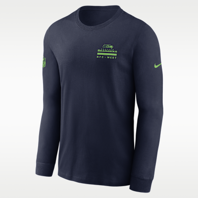 Seattle Seahawks Sideline Team Issue Men's Nike Dri-FIT NFL Long-Sleeve T-Shirt