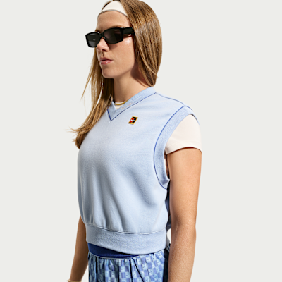 NikeCourt Court Koleksiyonu Fleece Kadın Tenis Yeleği görsel 3