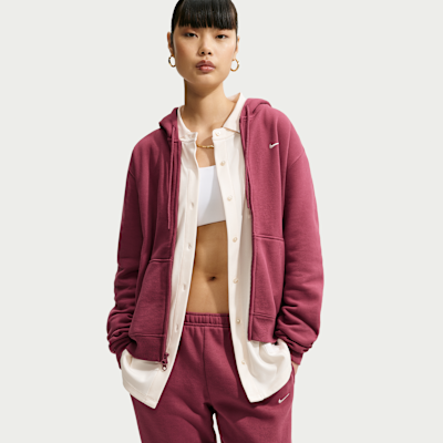 Nike Studio Fleece Orta Kalınlıkta Fermuarlı Kapüşonlu Kadın Sweatshirt'ü görsel 3