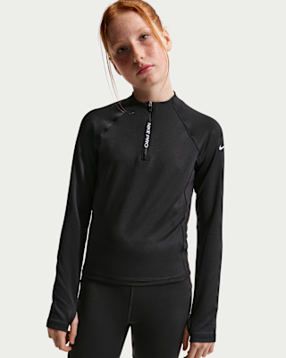 Детские  Nike Pro Big Kids' (Girls') Dri-FIT Half-Zip Long Sleeve