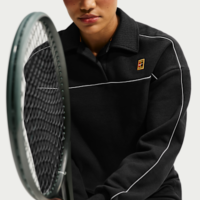 NikeCourt Court Koleksiyonu Uzun Kollu Fleece Kadın Tenis Üstü görsel 3