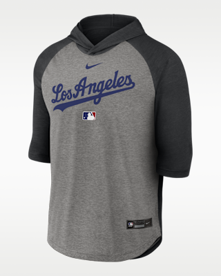 Мужская футболка Los Angeles Dodgers Authentic Collection Flux Nike Dri-FIT MLB 3/4-Sleeve Hooded