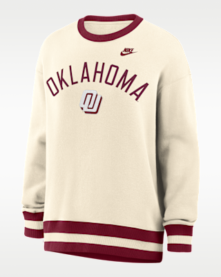 Женские Oklahoma Legacy Nike College Oversized Pullover Crew